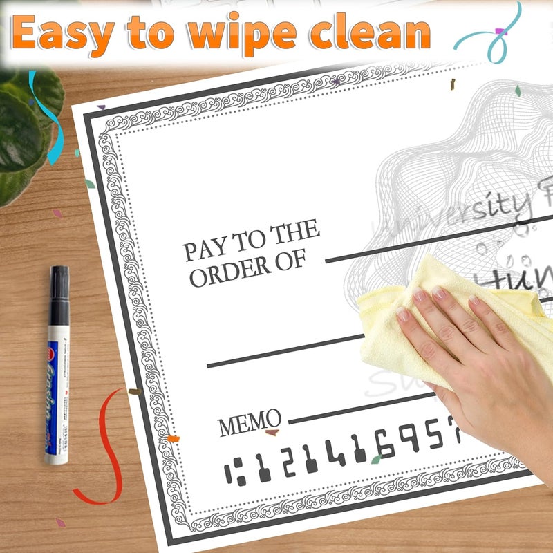 Voccim 40" x 16" Reusable Dry Erase Big Check - Oversized Fake Check for Presentations, Awards, Raffles, Rewards & Celebrations | Durable Cardboard Prize for Endowments & Winners - Image 3